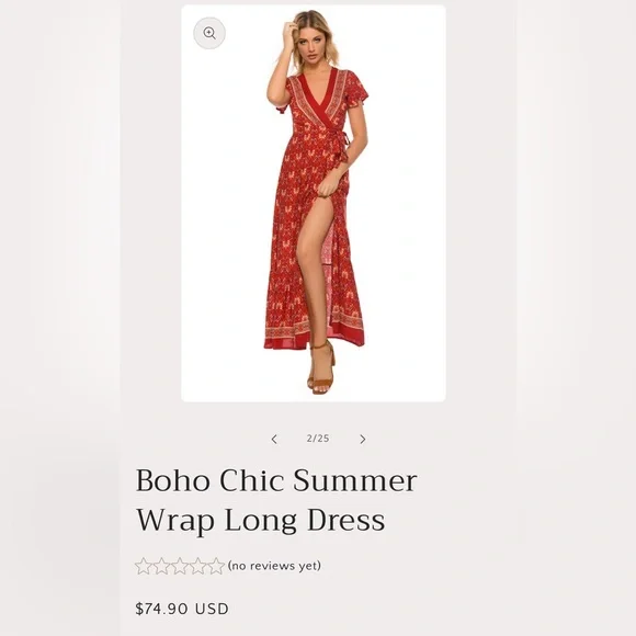 New Boho Chic Summer Wrap Long Dress dress maxi vacation sexy - Picture 3 of 11